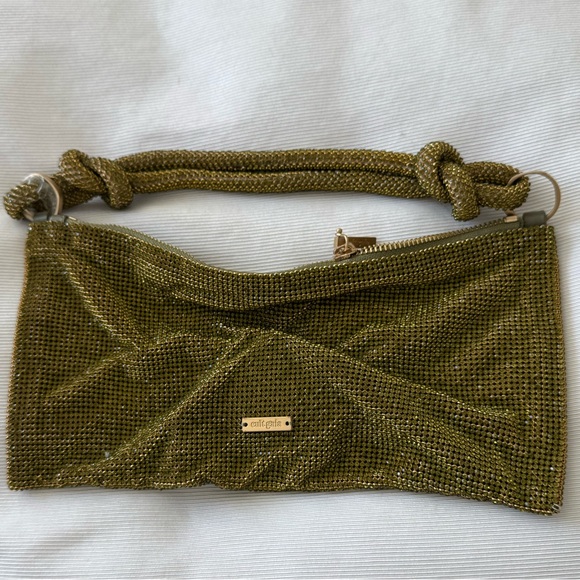 Cult Gaia Olive Green Nano Rhinestone